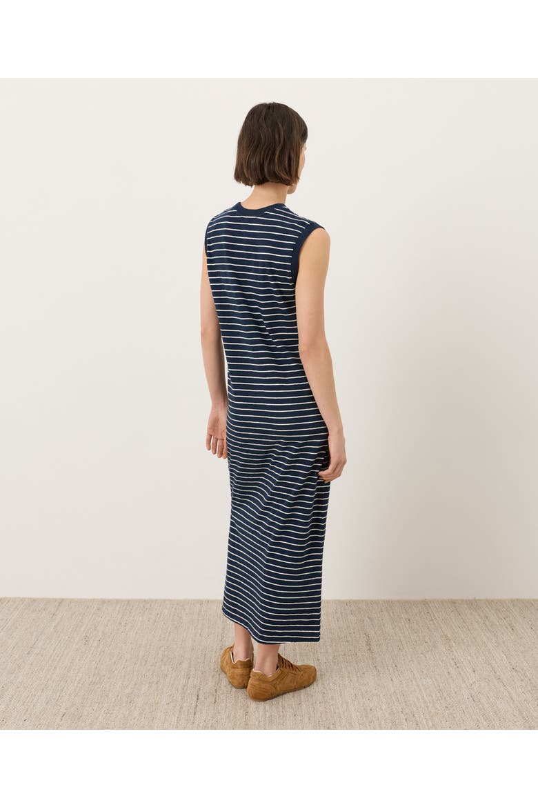 Organic Cotton Soft-Slub Essential Easy Muscle Tee Maxi Dress, Alternate, color, Saranac Stripe