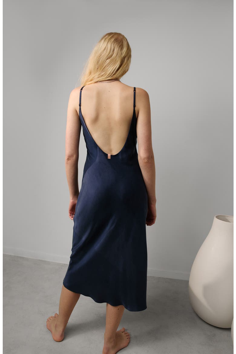 Washable Silk Slipdress Nightgown, Alternate, color, DEEP BLUE