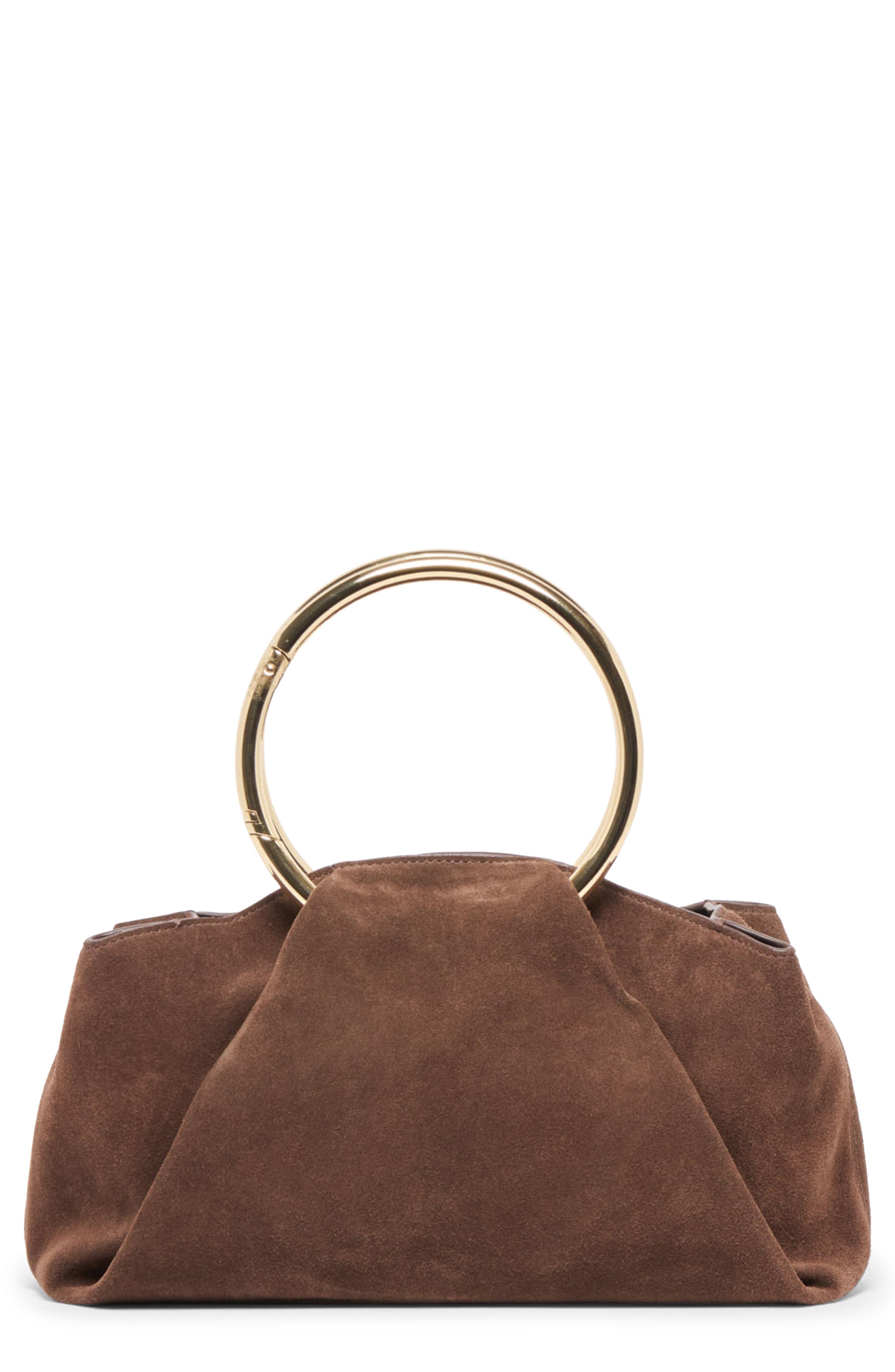 Dolce Vita Channing Suede Top Handle Bag, Main, color, Espresso
