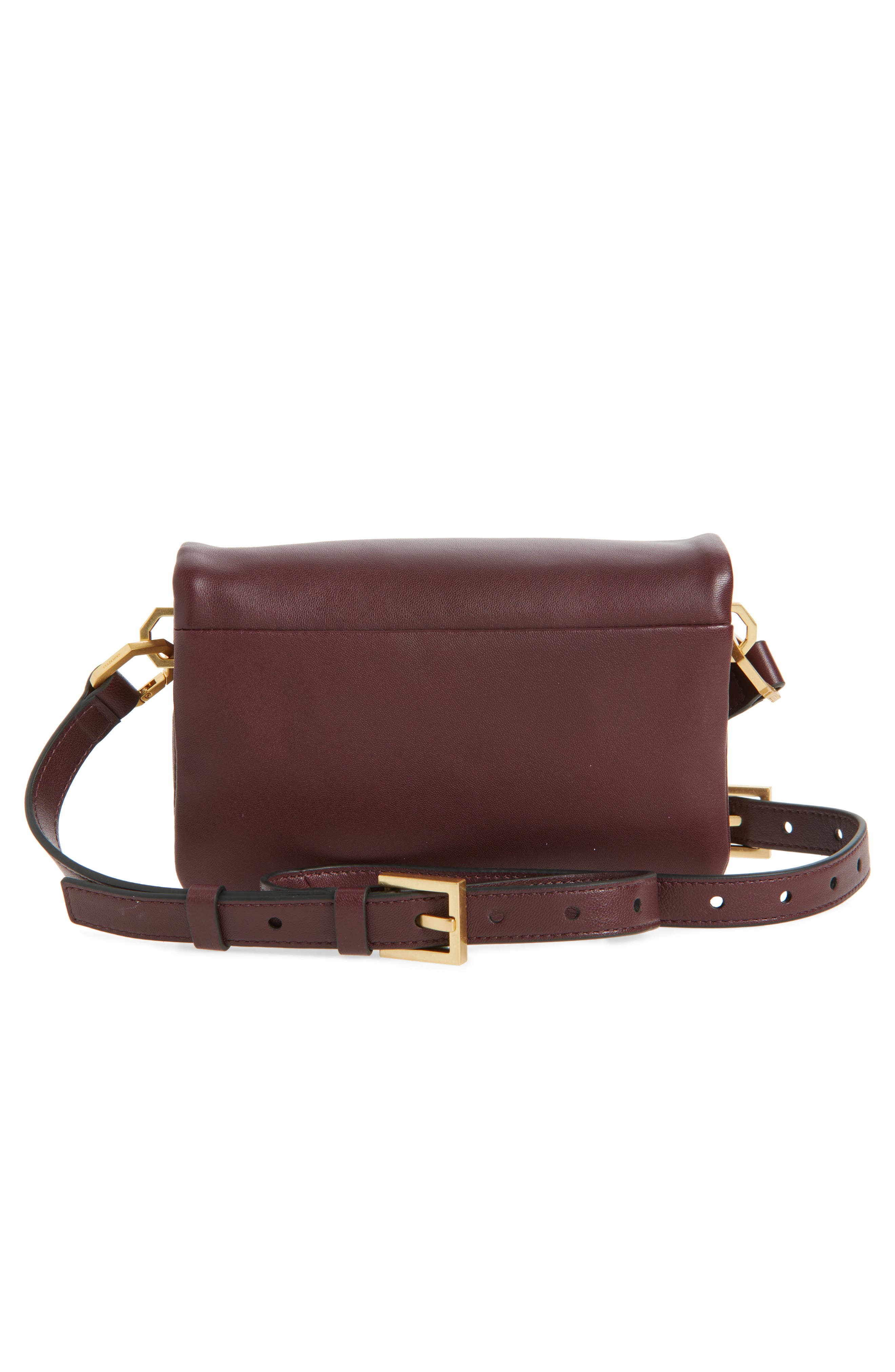 AllSaints Jupiter Leather Crossbody Bag, Alternate, color, Dark Red