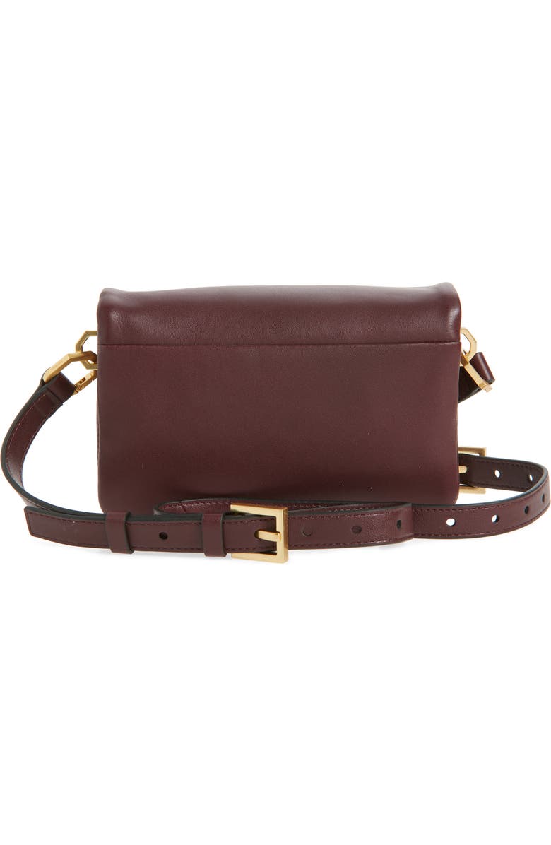 AllSaints Jupiter Leather Crossbody Bag, Alternate, color, Dark Red