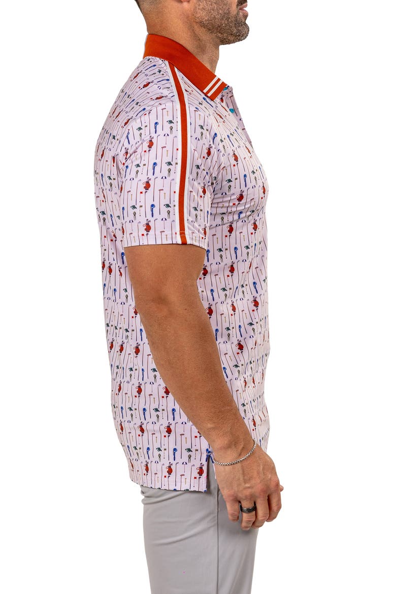 Martyr0012 Print Golf Polo, Alternate, color, WHITE