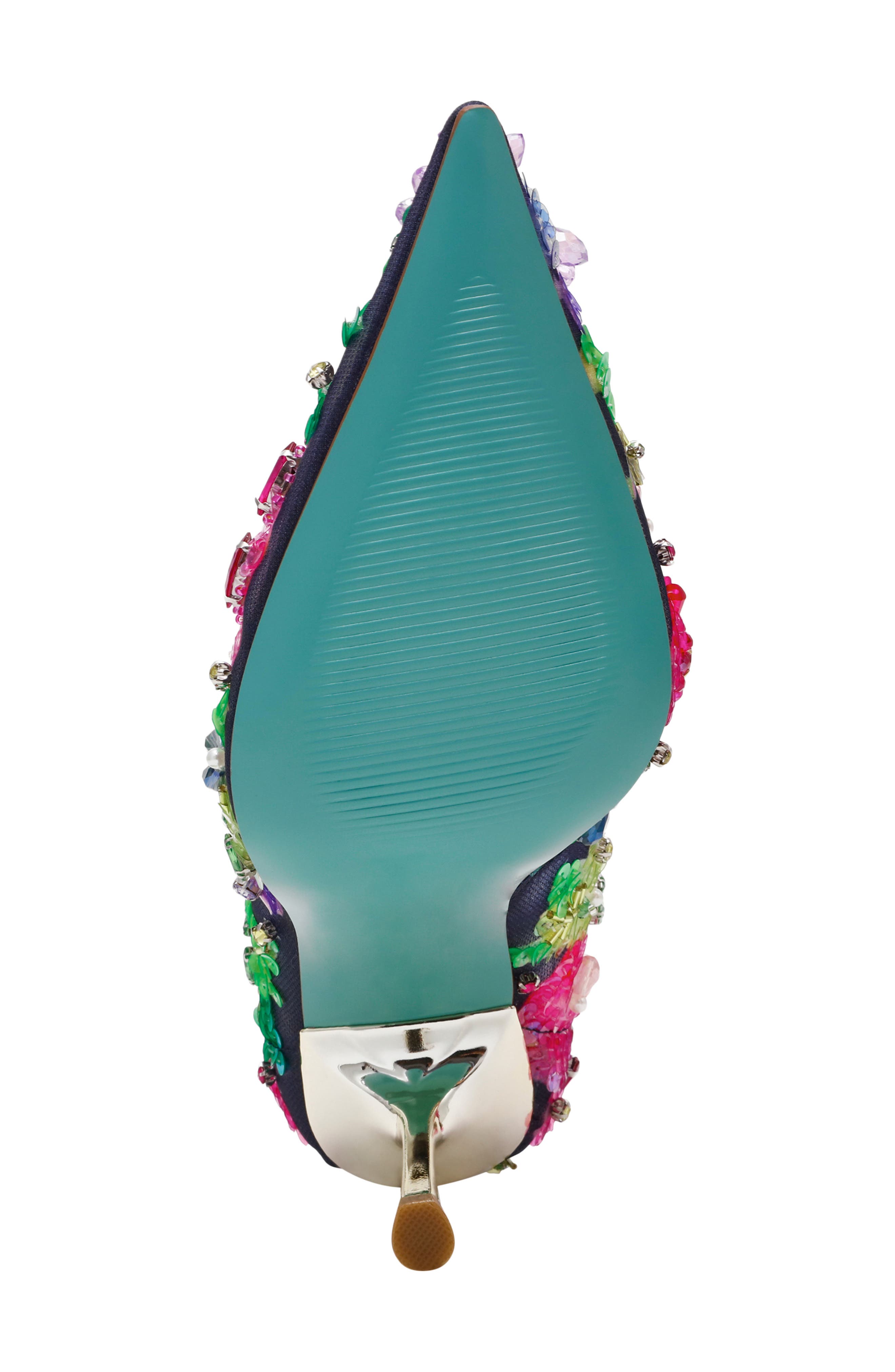 Betsey Johnson Netta Pointed Toe Pump, Alternate, color, Navy Multi