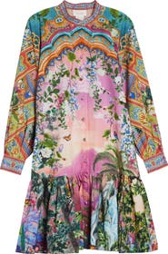Camilla Print Long Sleeve Cotton Dress