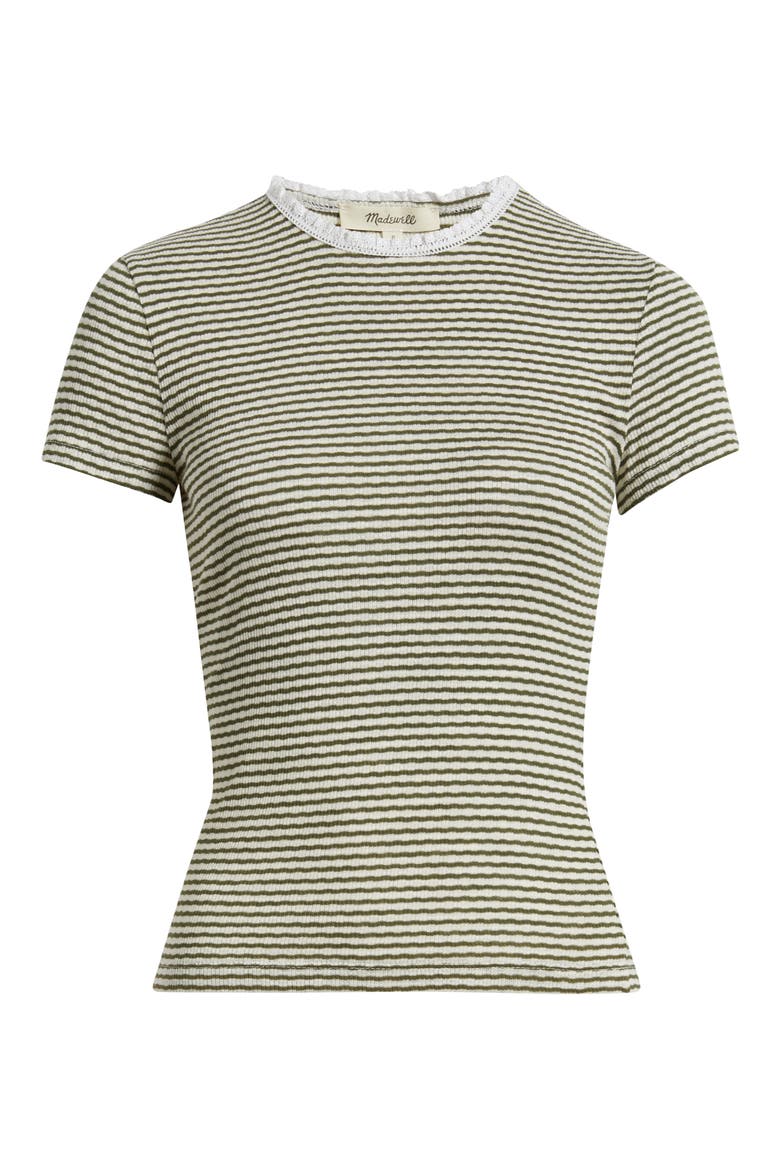 Textured Knit Crewneck Top, Alternate, color, TEXTURED RIB STRIPE OLIVE MOSS