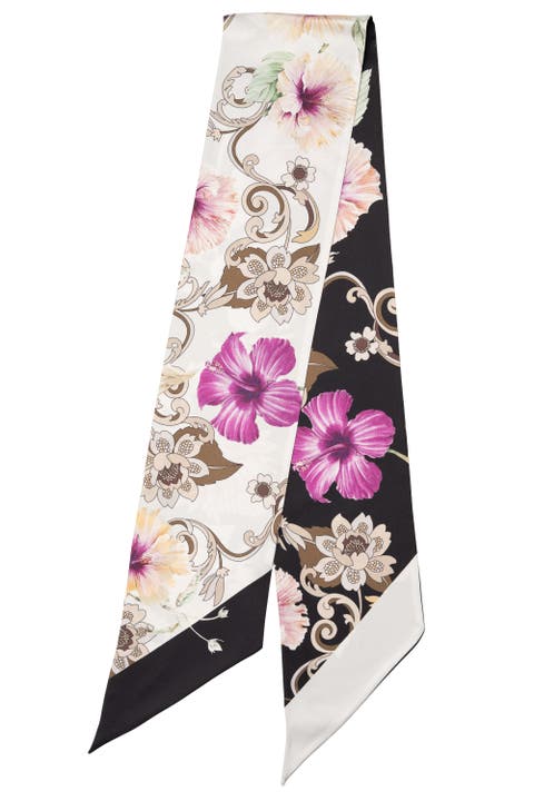 Hawaii Bloom - Skinny Silk Scarf for Women