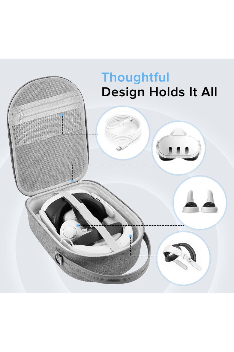 VR Travel Carrying Case for Meta Quest 2/3/3S, Alternate, color, Grey