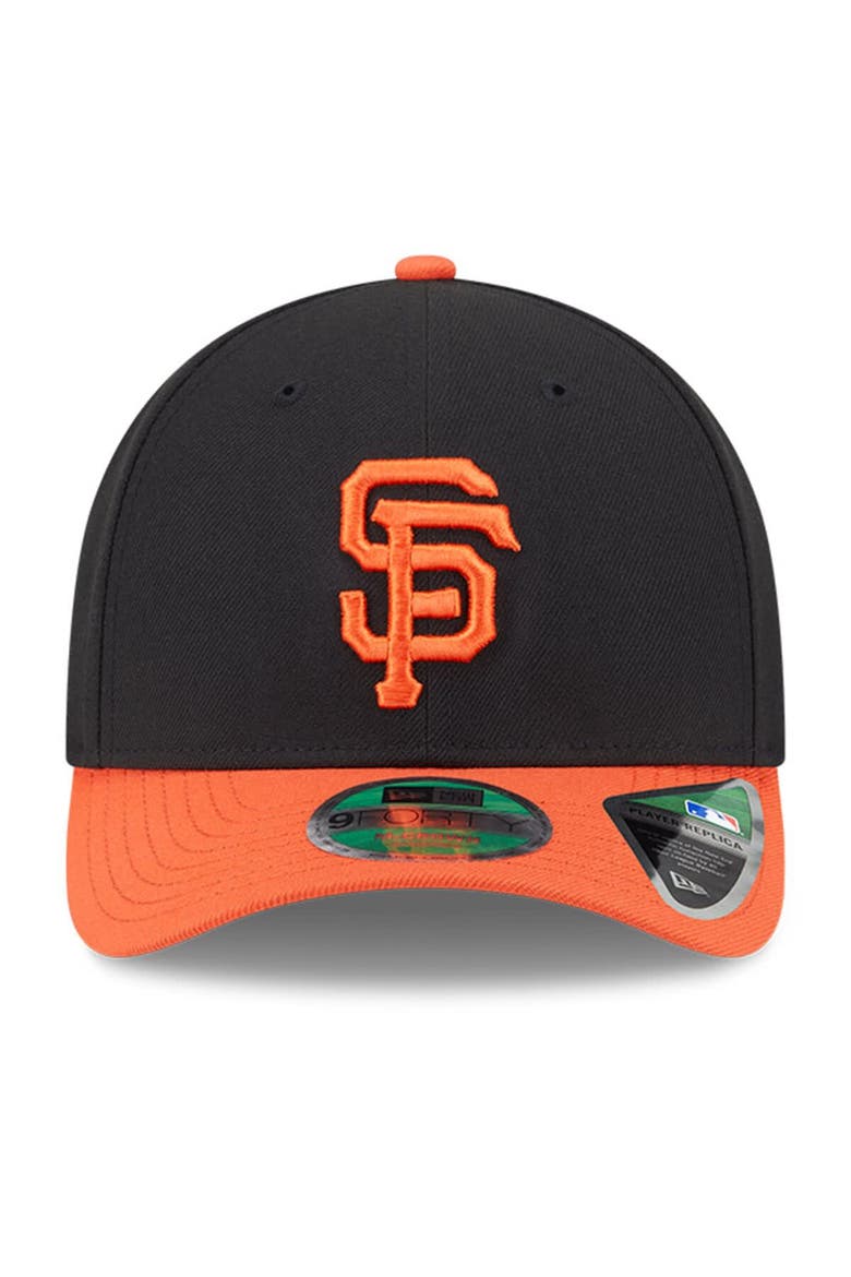 Men's New Era  Black/Orange San Francisco Giants Player Replica 9FORTY Adjustable Hat, Alternate, color, Black
