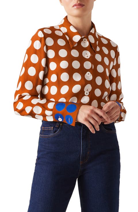 Elise Polka Dot Woven Top