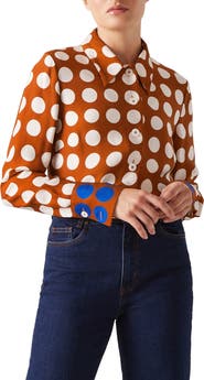 LK Bennett Elise Polka Dot Woven Top