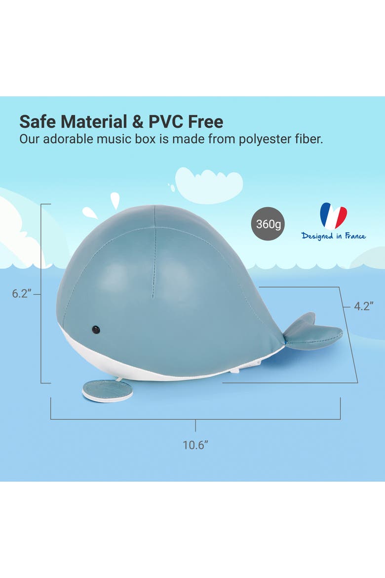 Musical Animals - Whale, Plush Baby Music Box, Nursery Toy & Decor, Alternate, color, Blue