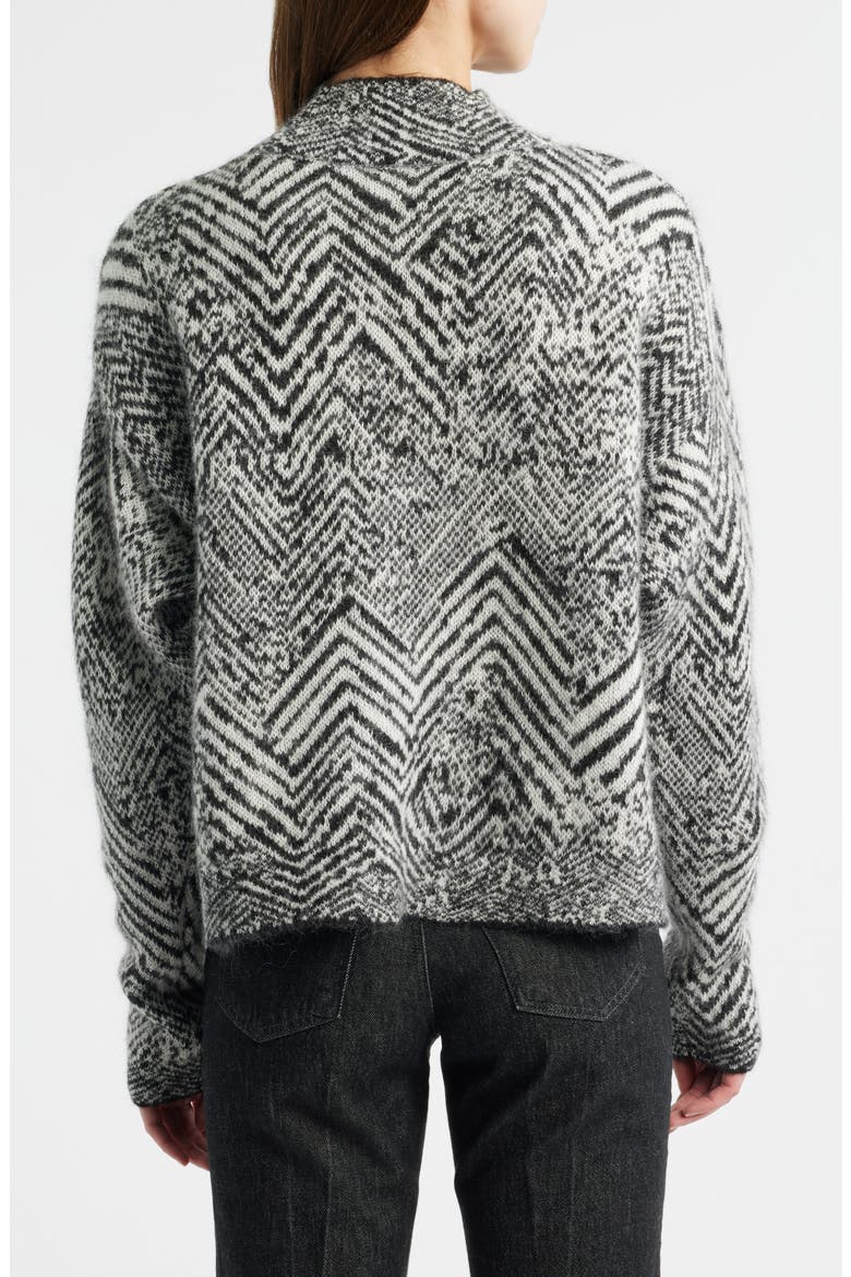Faclina Mock Neck Sweater, Alternate, color, MONOCHROME HERRINGBONE