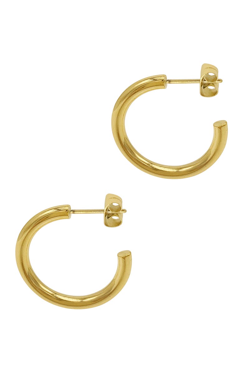 Adornia Water Resistant Tube Hoop Earrings, Main, color, Yellow
