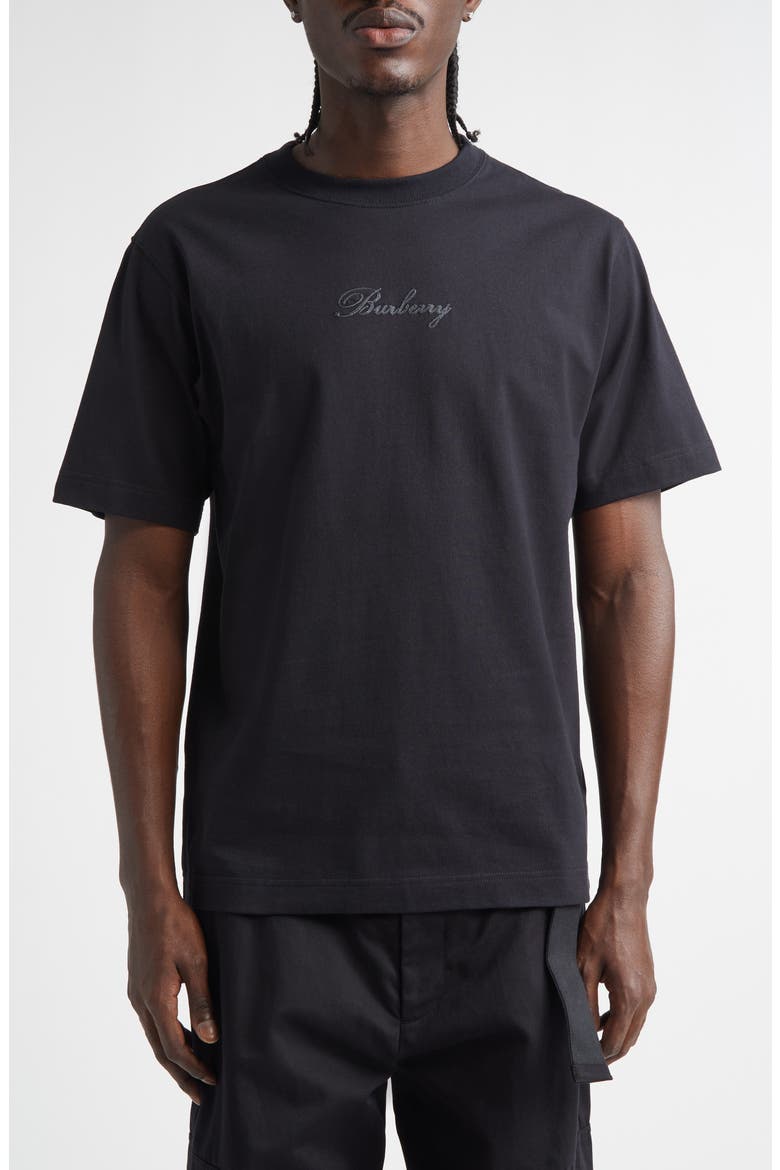 Check Cursive Logo Relaxed Fit Cotton T-Shirt (Men) | Nordstrom