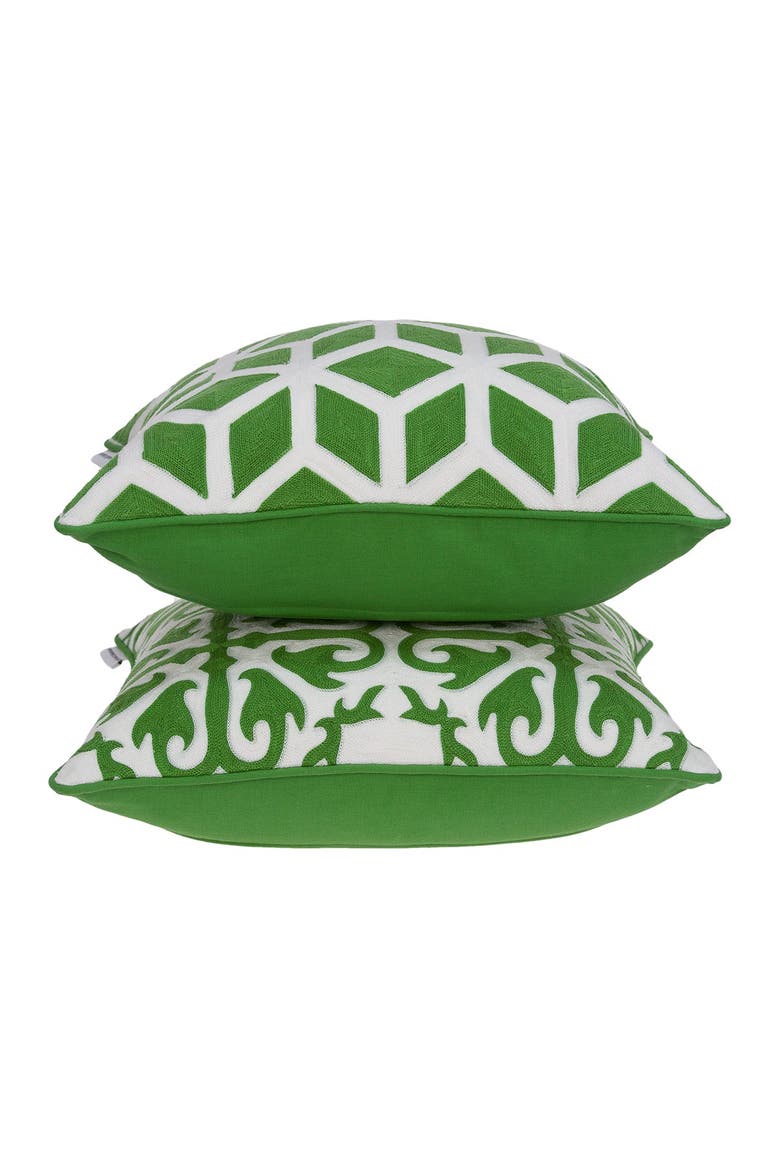 Panna Transitional Pillow - 20" x 20" - Green, Alternate, color, GREEN