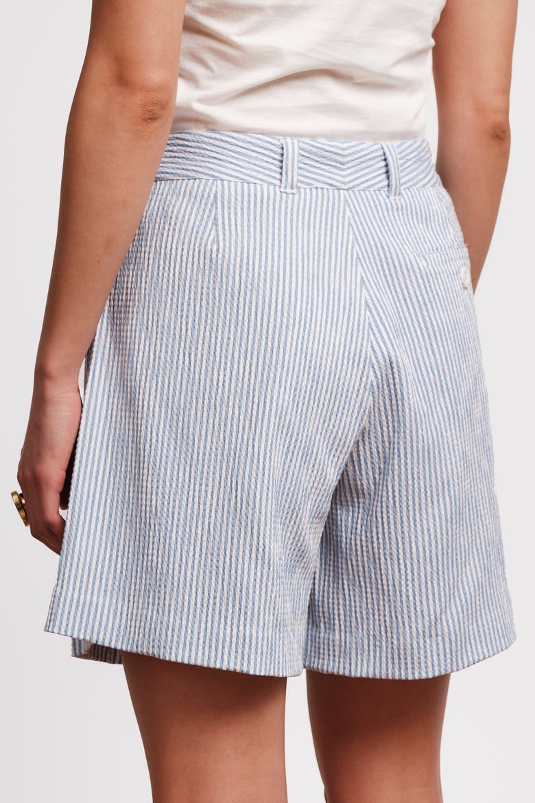 Benny Short Stripe Seersucker, Alternate, color, Light Blue/White