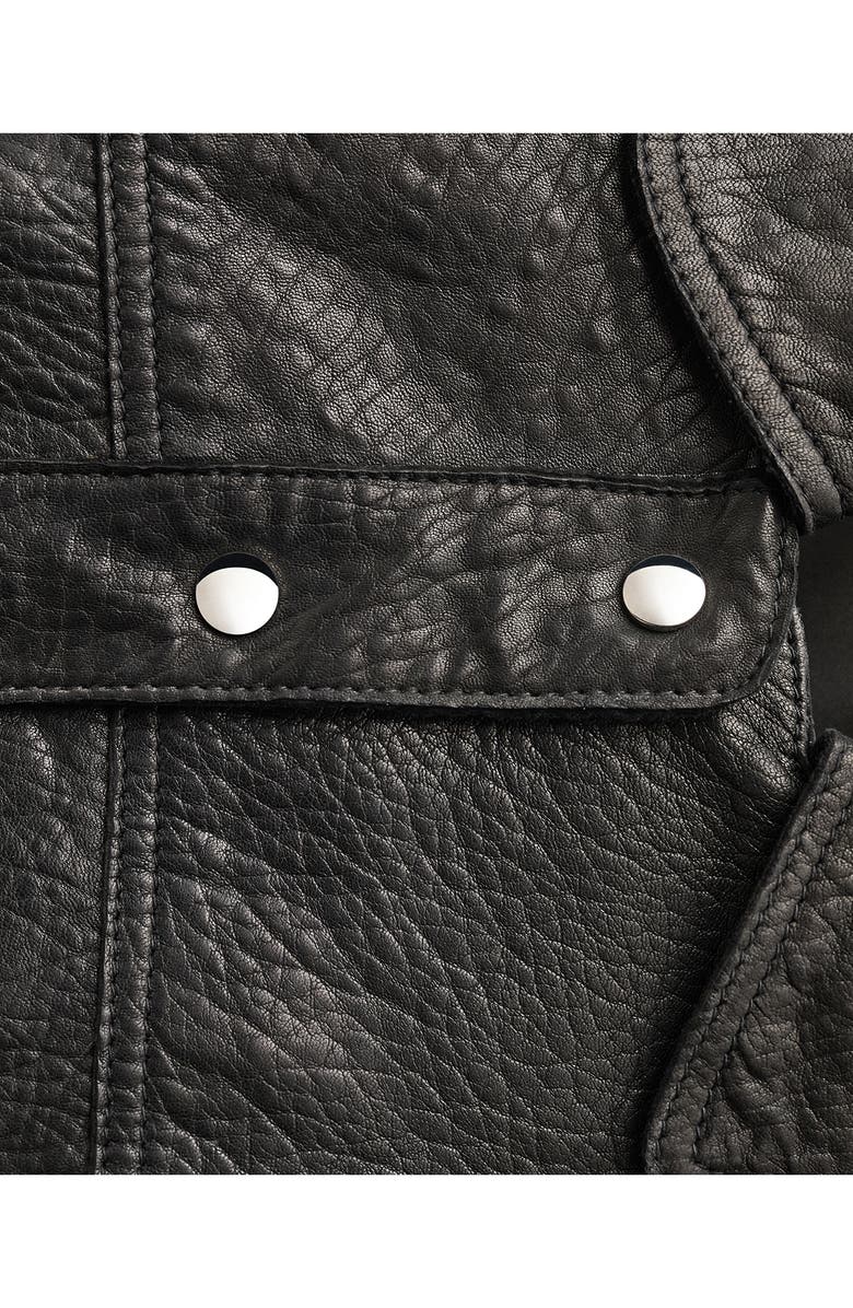 MANGO Leather Jacket, Alternate, color,