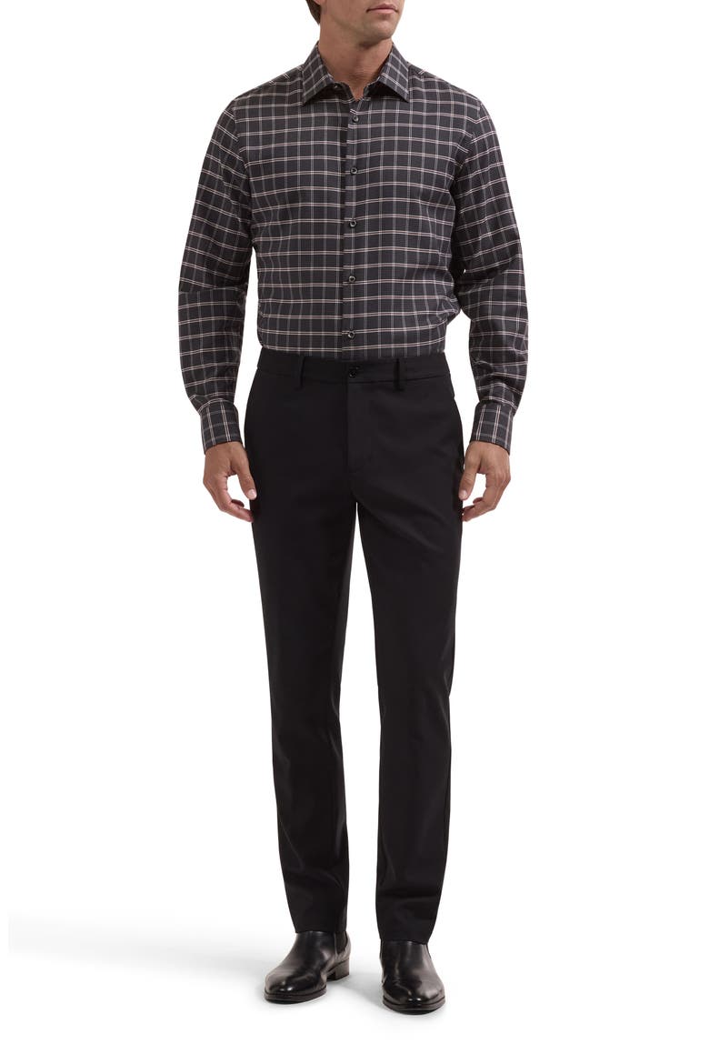 Julian Plaid Cotton and Cashmere Shirt, Alternate, color, ANTHRACITE
