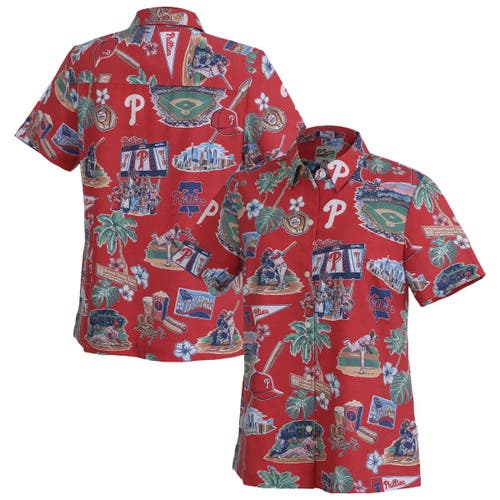 Reyn Spooner Red Philadelphia Phillies Scenic Button-up Top In Red