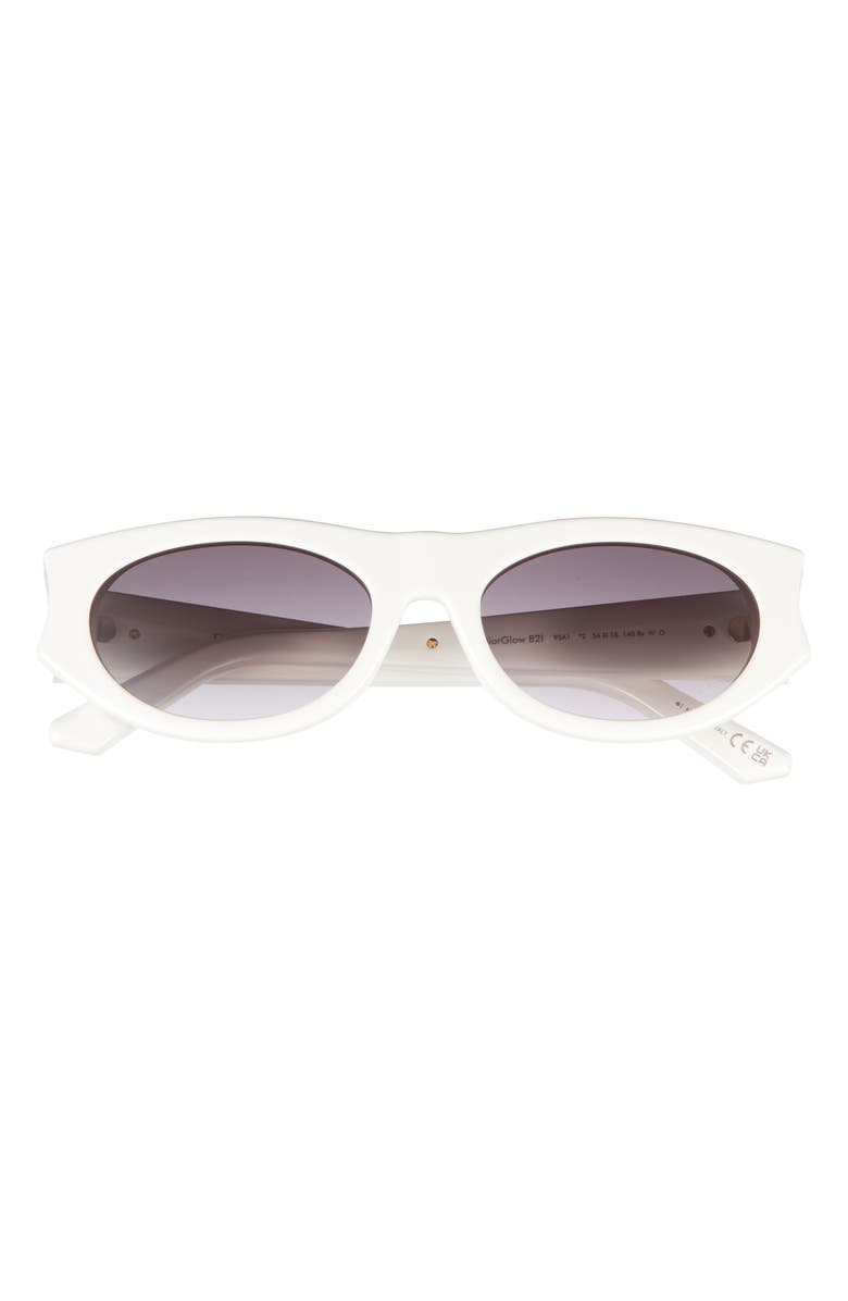 DIOR 'DiorGlow B2I 53mm Oval Sunglasses, Main, color, Ivory / Gradient Smoke