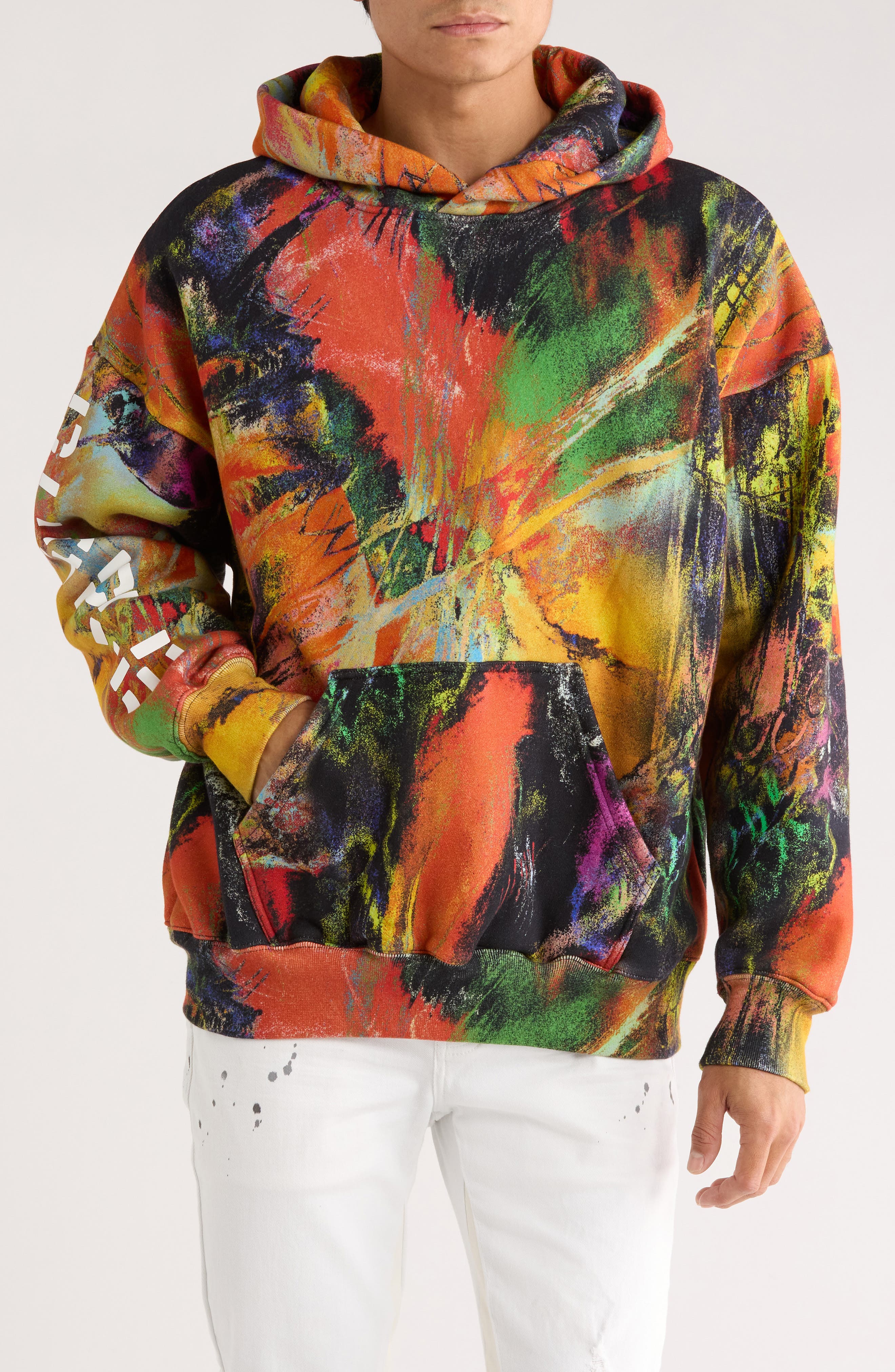 PURPLE BRAND Relaxed Fit Logo Graphic Heavyweight Fleece Hoodie Logo Graphic Fleece Hoodie