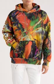 PURPLE BRAND Relaxed Fit Logo Graphic Heavyweight Fleece Hoodie Logo Graphic Fleece Hoodie