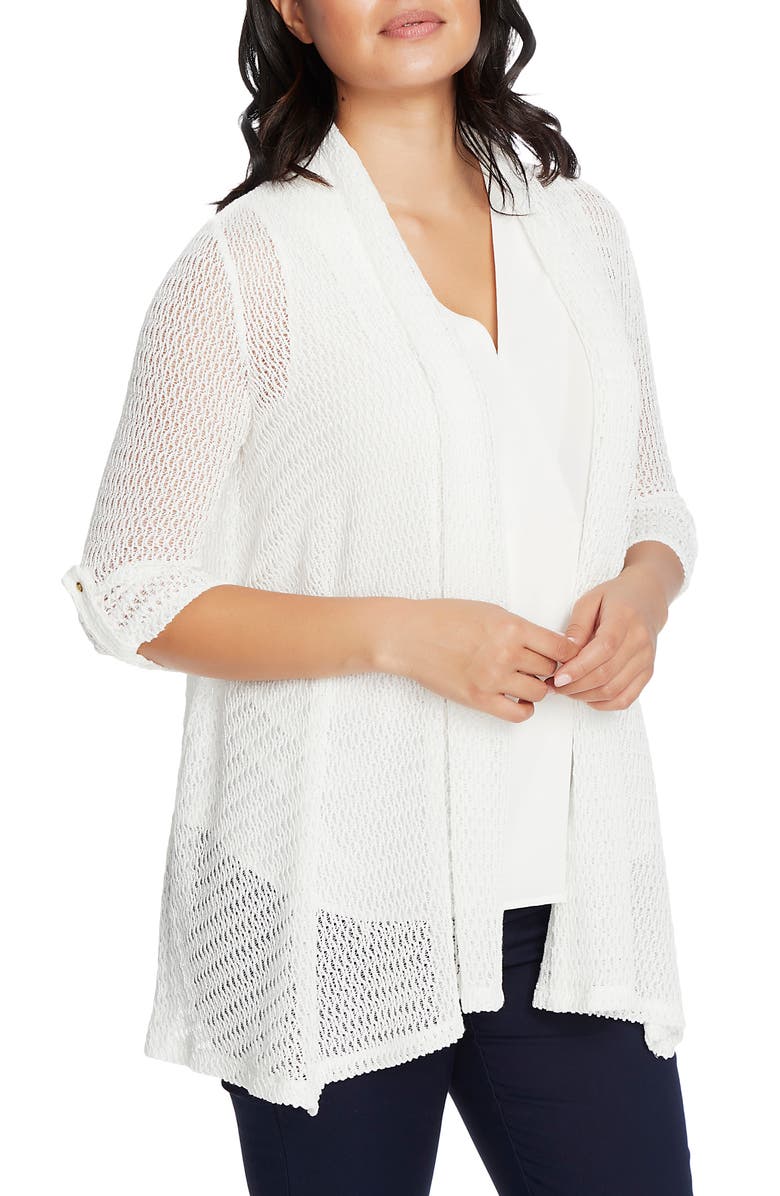 Chaus Rolled Sleeve Loose Knit Cardigan, Main, color,