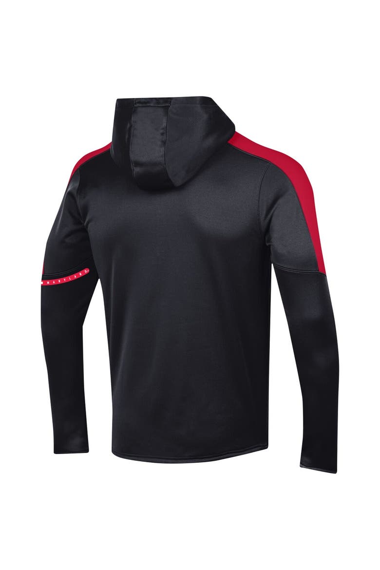 Men's Under Armour Black Maryland Terrapins 2023 Sideline Quarter-Zip Hoodie, Alternate, color, Black