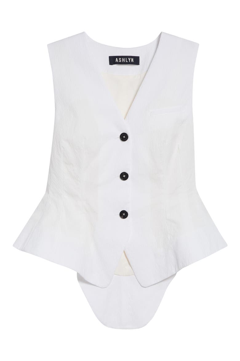 William Flared Vest, Main, color, WHITE