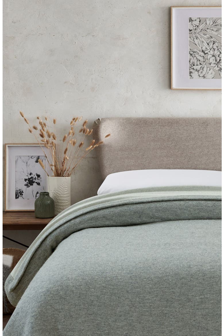 Self Hem Merino Wool Blanket, Alternate, color, GREY