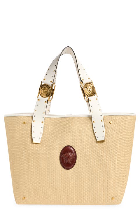 Large Rivière Woven Raffia Tote