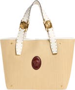 Versace Large Rivière Woven Raffia Tote
