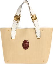 Versace Large Rivière Woven Raffia Tote