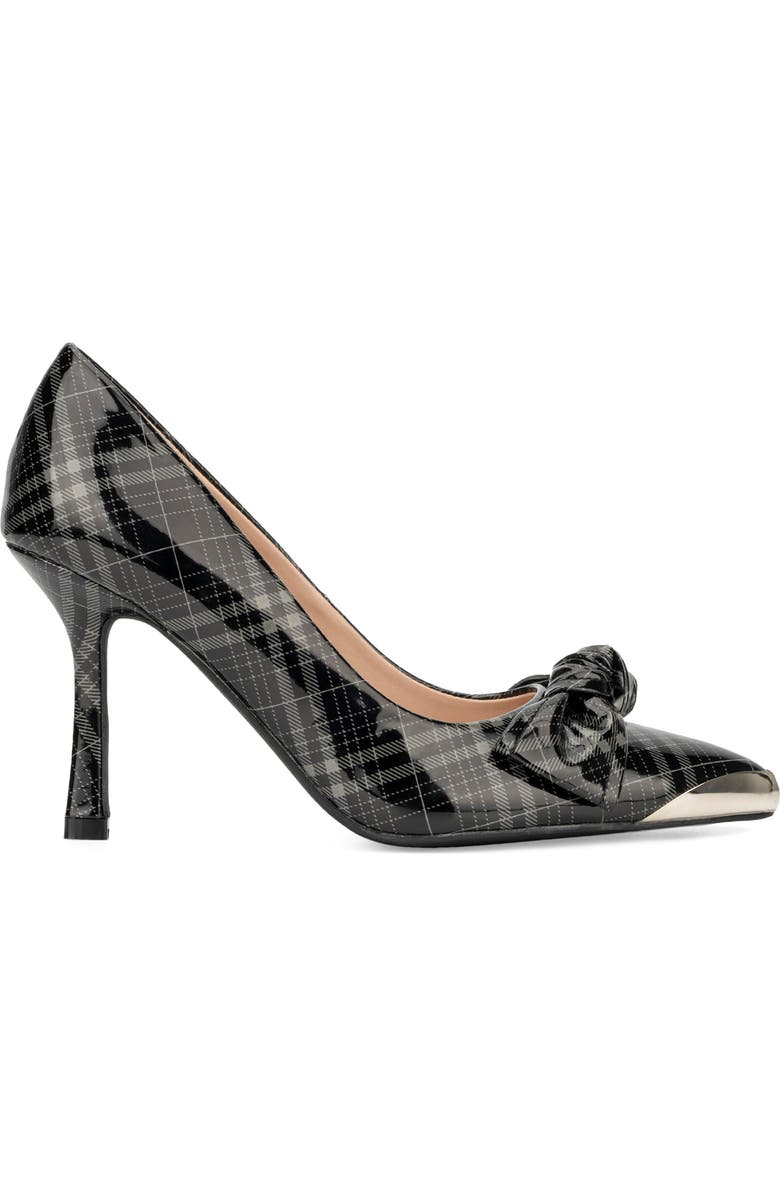 NEW YORK AND COMPANY Wendy Metal Accent Bow Pump, Alternate, color, Grey