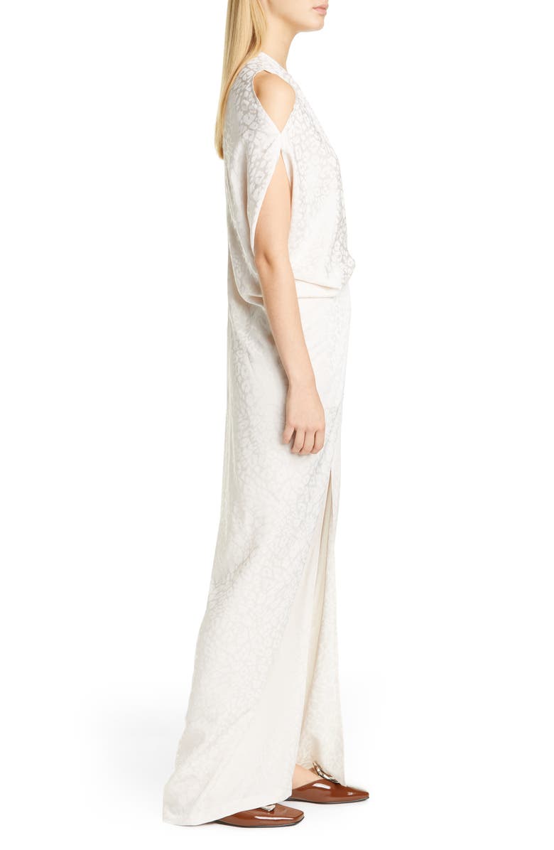 Zero + Maria Cornejo Miu Cold Shoulder Cheetah Jacquard Maxi Dress, Alternate, color, 