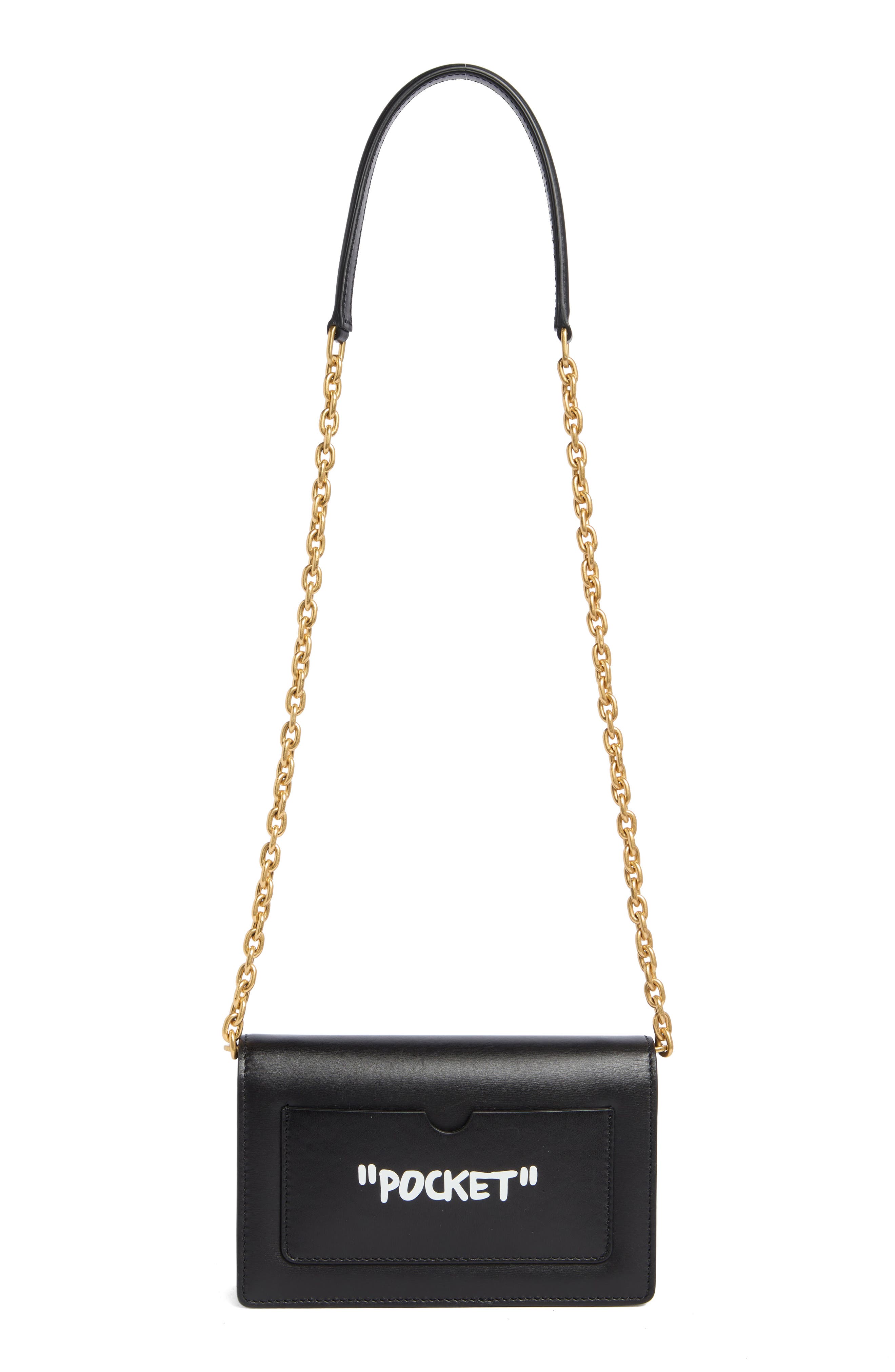 Off-White Jitney 0.5 Quote Leather Shoulder Bag, Alternate, color, 