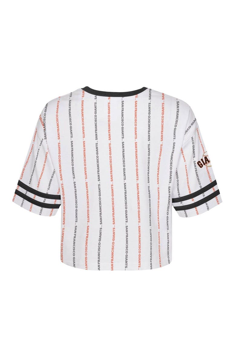 Girls Youth White San Francisco Giants Ball Striped T-Shirt, Alternate, color, White