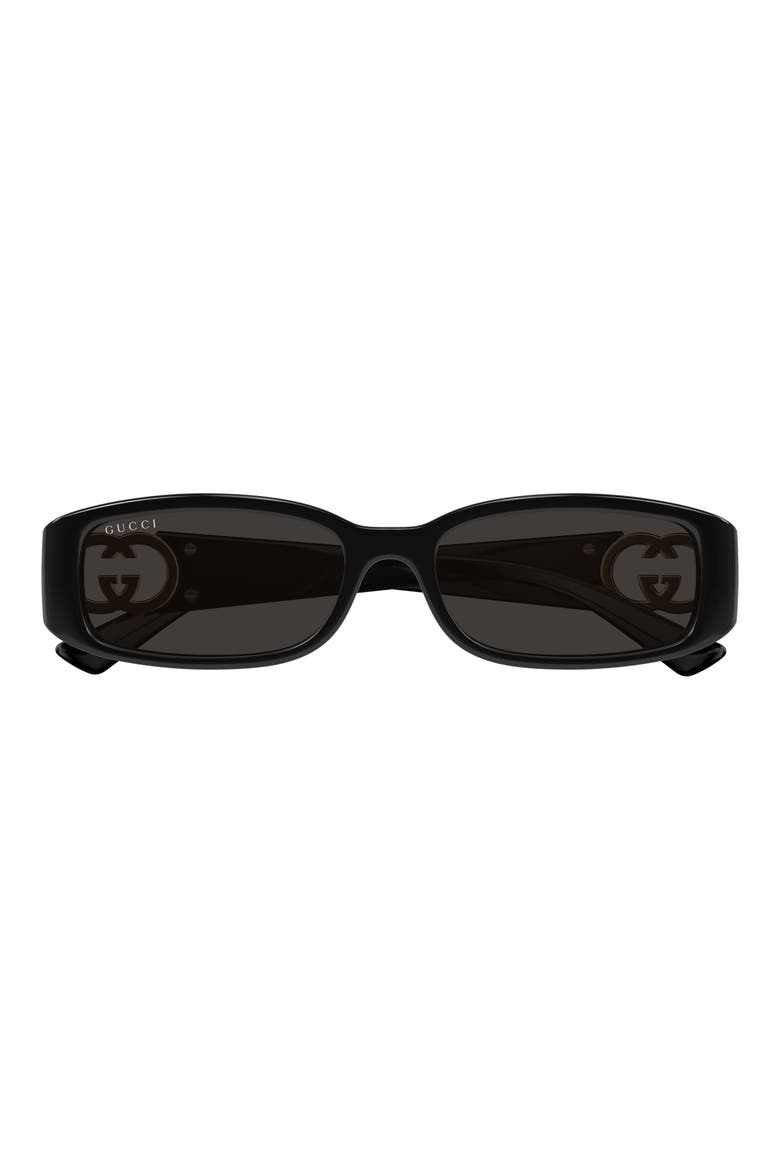 54mm Rectangular Sunglasses, Main, color, BLACK