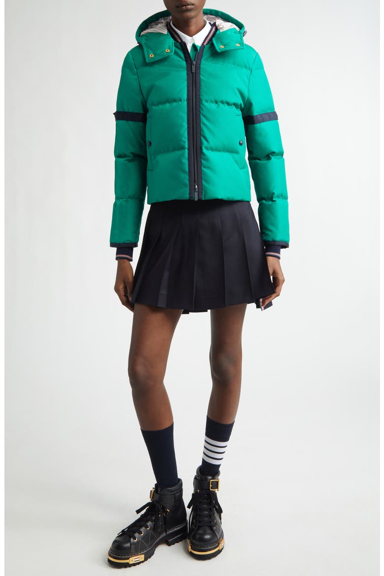 Removable Hood Down Coat, Alternate, color, GREEN