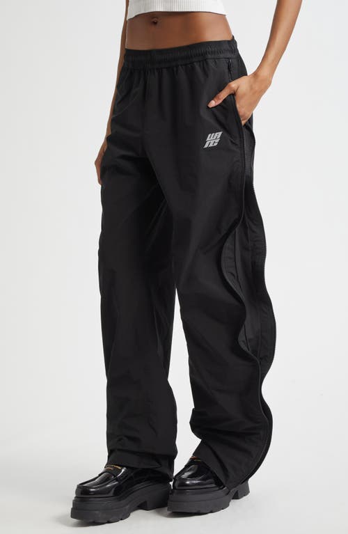 Alexander Wang Ruched Wide Leg Track Pants In Black