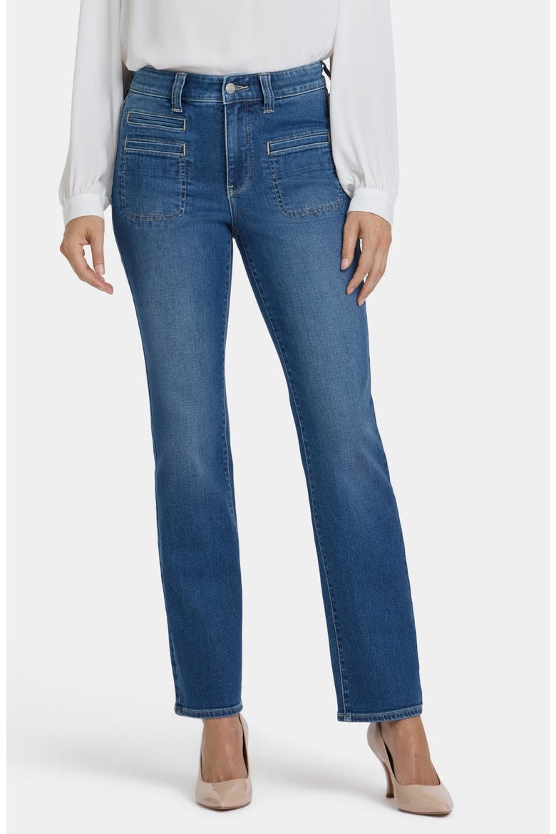 Marilyn Utility Pocket Straight Jeans, Main, color, ROMANTIC INDIGO