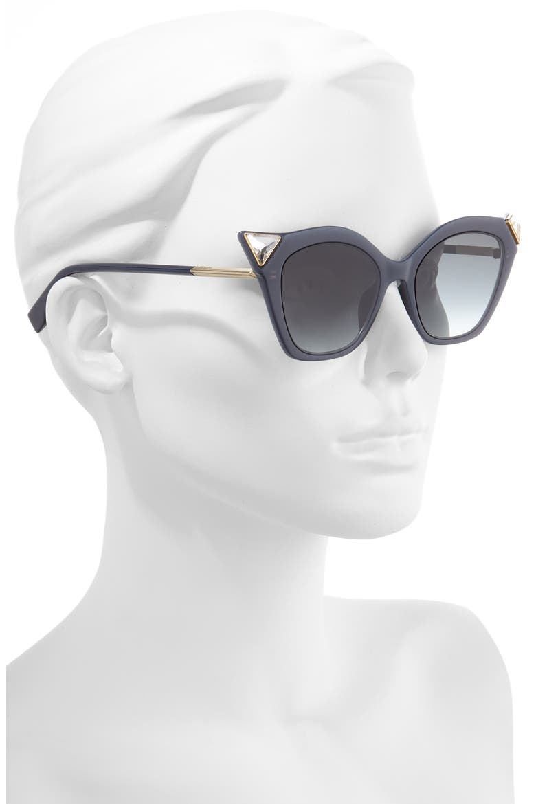 52mm Gradient Cat Eye Sunglasses, Alternate, color, BLACK