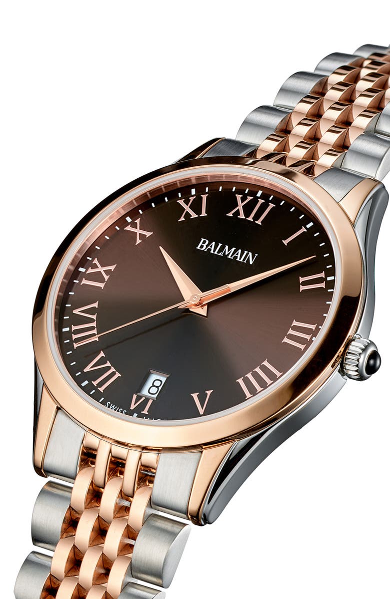 BALMAIN WATCHES Classic R Two-Tone Bracelet Watch, 40.6mm, Alternate, color,