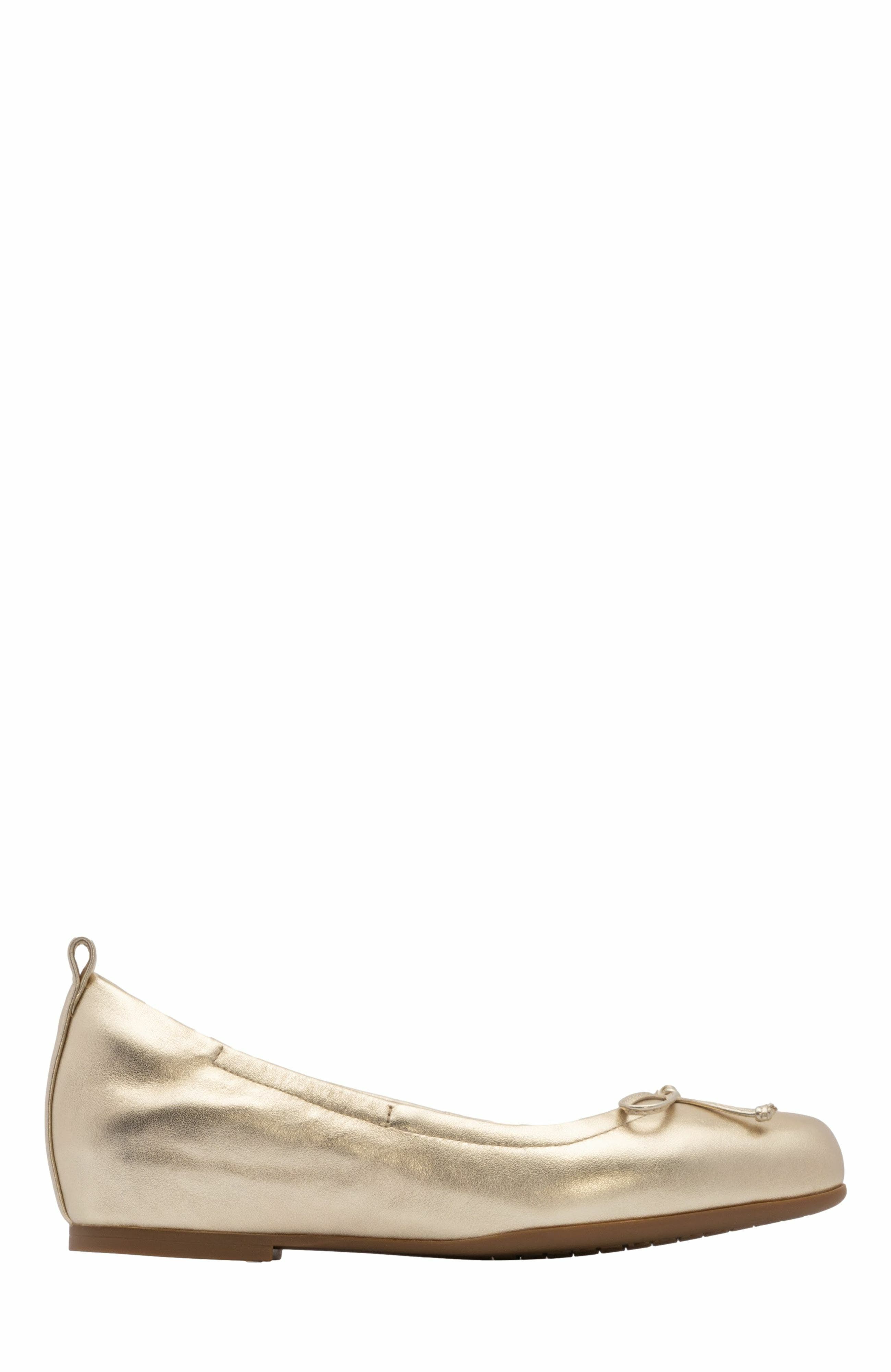 ABEO Cadence Bow Ballet Flat, Alternate, color, Light Gold - Metatarsal
