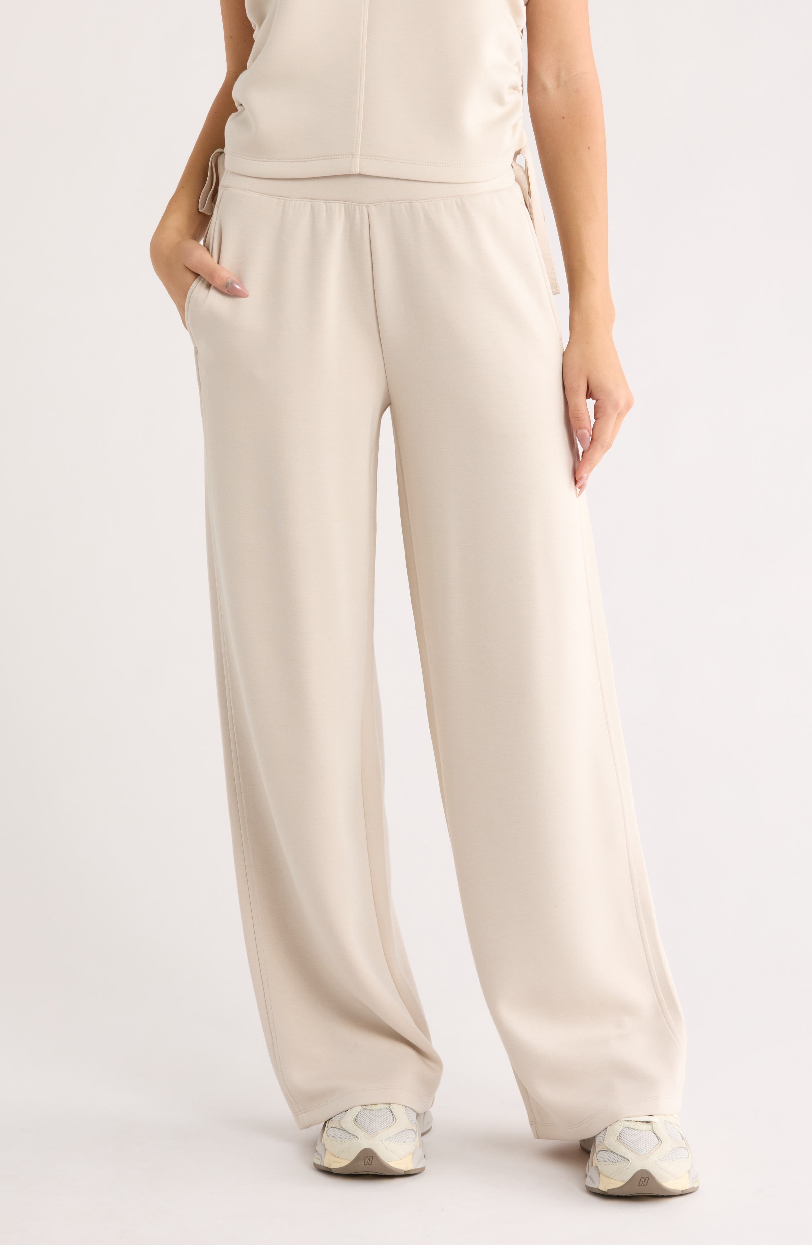 Z by Zella Whisper Knit High Waist Wide Leg Pants