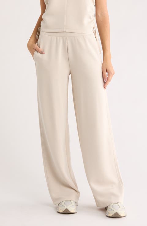 Whisper Knit High Waist Wide Leg Pants