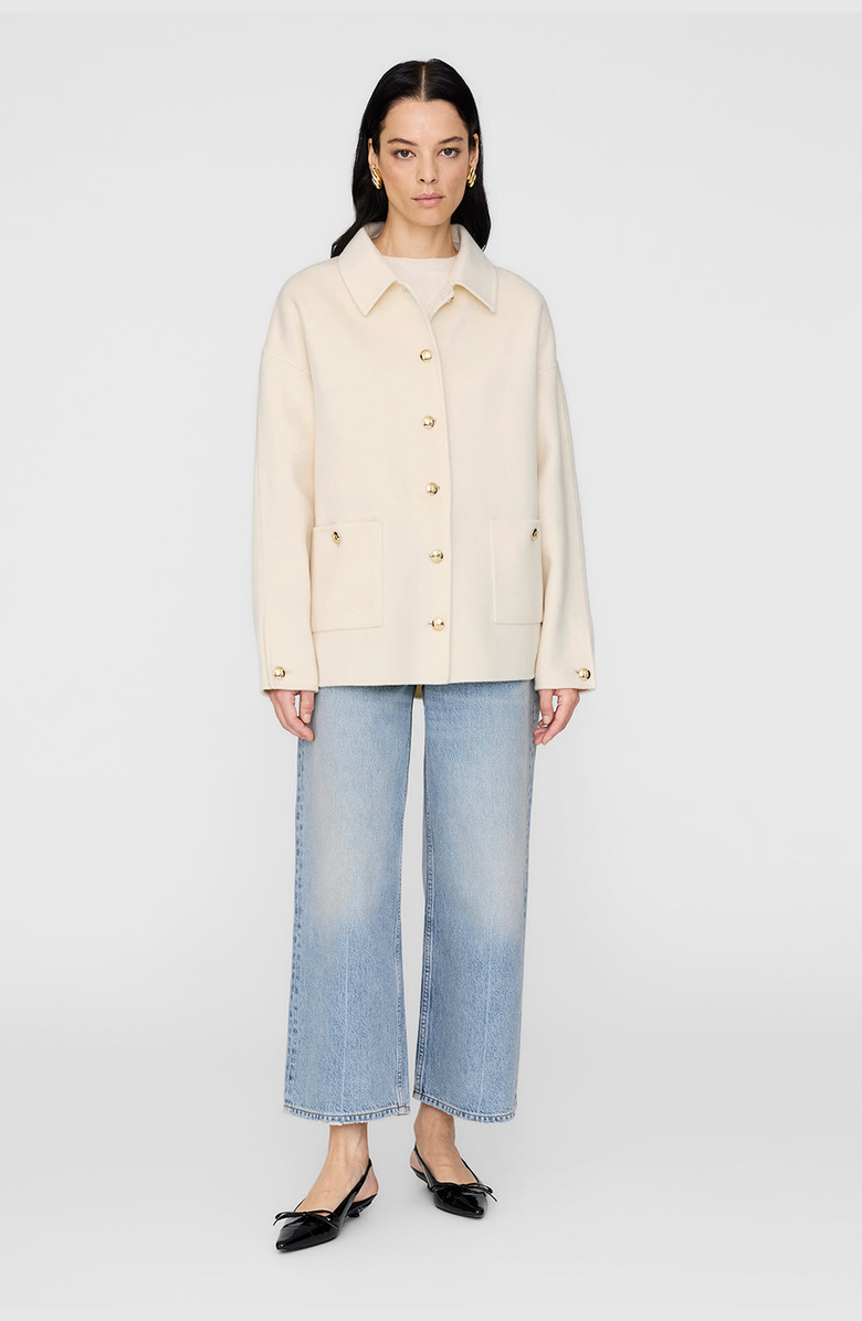 ANINE BING Luca Cashmere BlendJacket, Alternate, color, Ivory