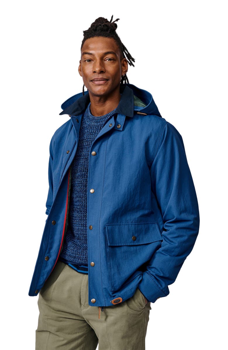 Aubin Eastwood Long Sleeve Hooded Rain Coat, Main, color, Blue