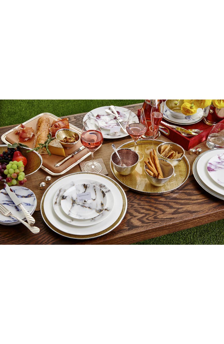 Prouna Marble Venice Fog Canape Plate, Set of 4, Alternate, color, White