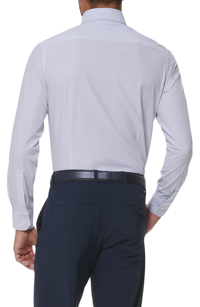 Mizzen+Main Leeward Microprint Stretch Performance Button-Up Shirt, Alternate, color, White Plus Print